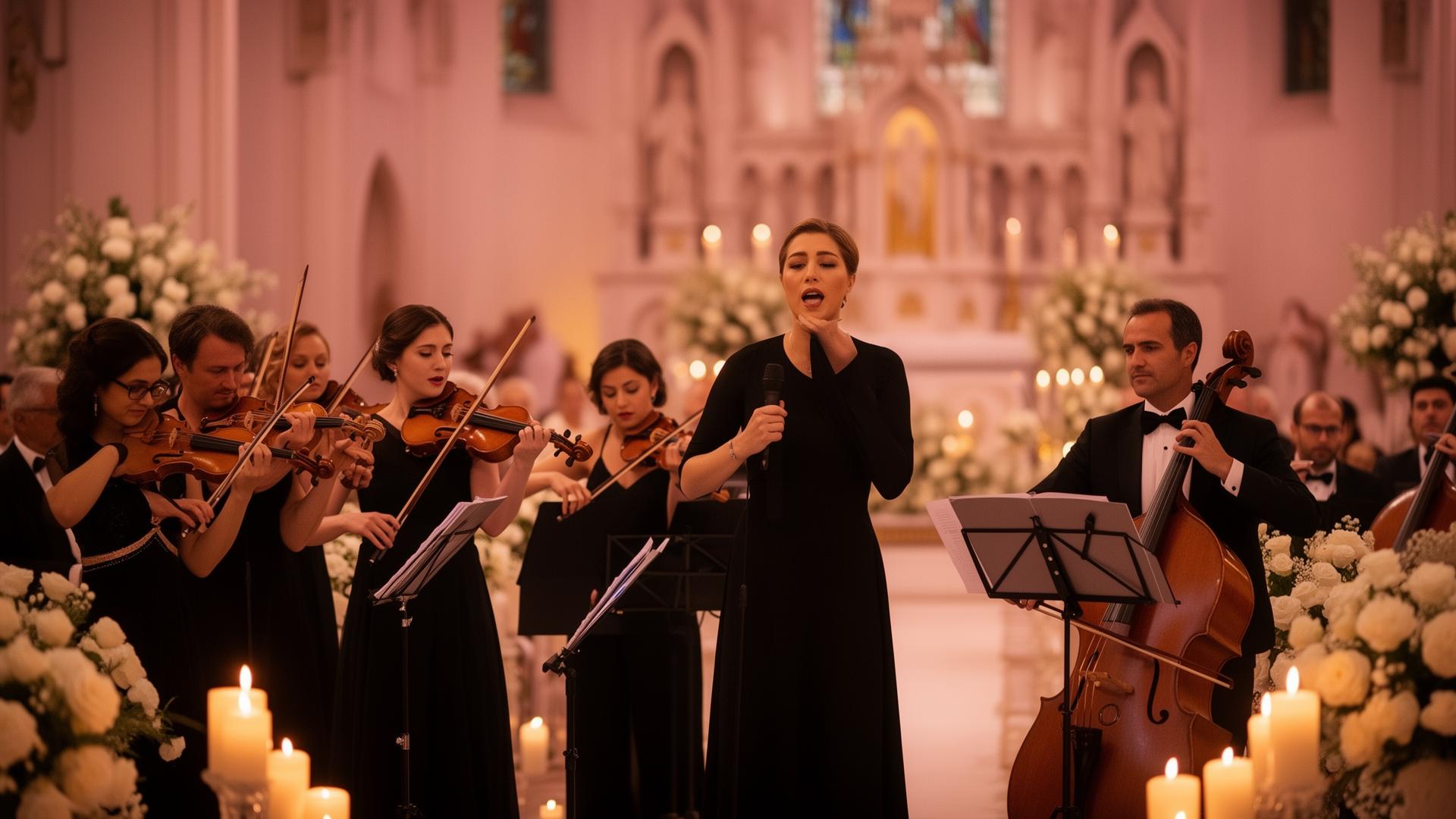 Cerimônia de casamento com música ao vivo